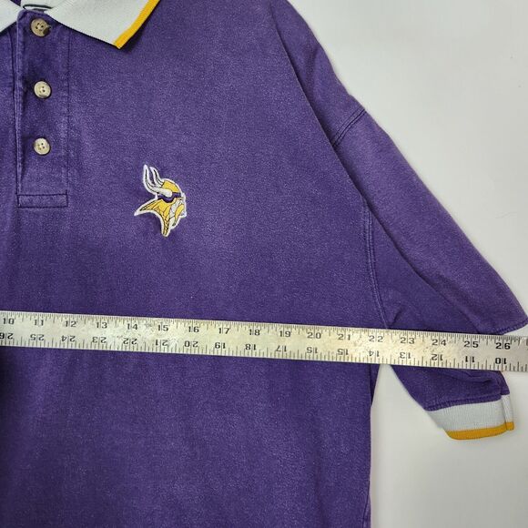 VTG 90s Minnesota Vikings Polo‎ NFL Football Embroidered Sports Retro Athleisure - Picture 9 of 10